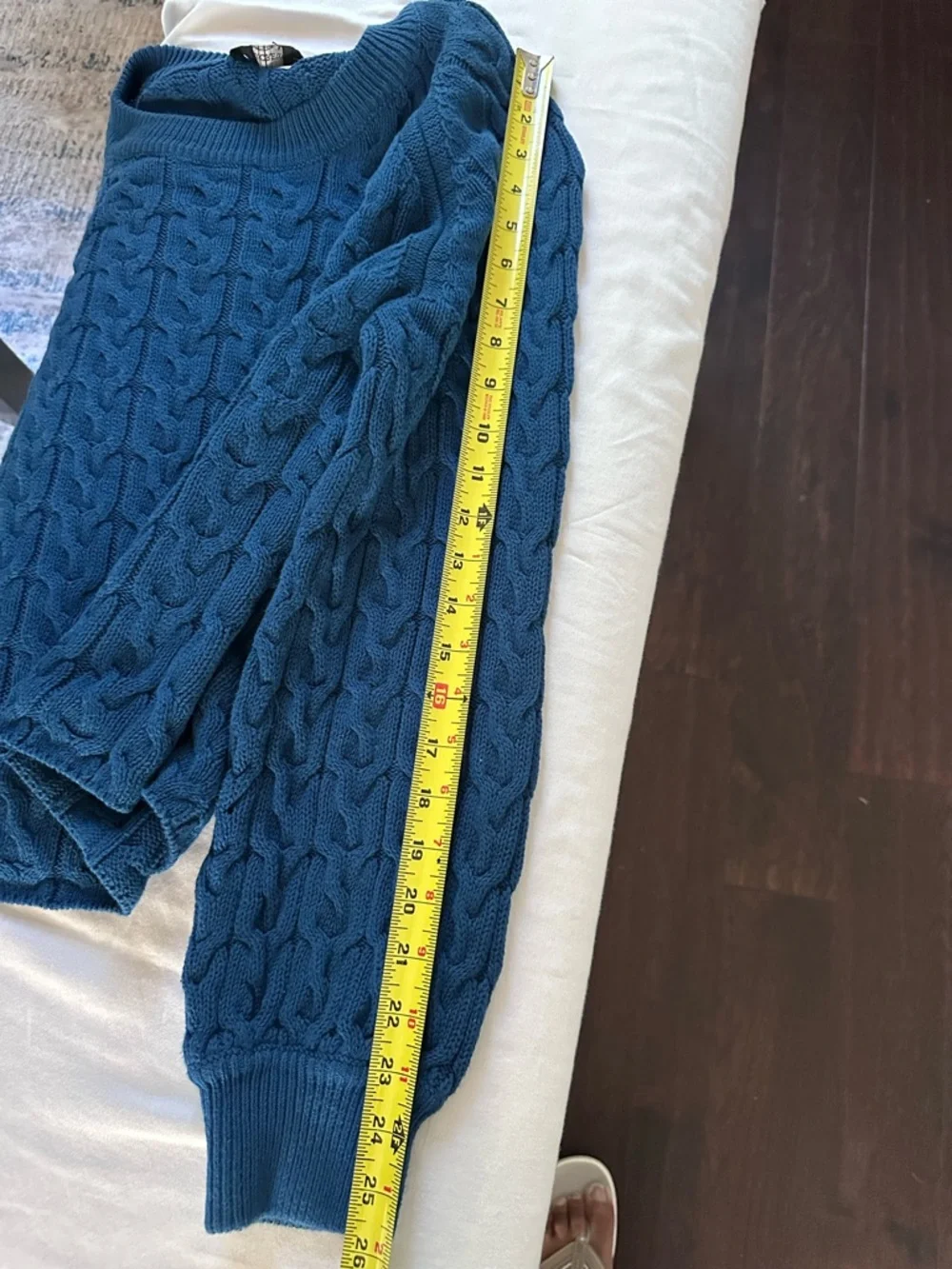J.Crew Re-Imagined Cable Knit Sweater Blue 100% Cotton Chunky Pullover Womens